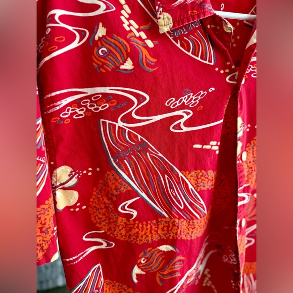 Vintage Red Structure Hawaiian Shirt Men’s XL - Picture 2 of 6
